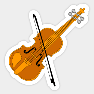 Violin Drawing Black Bow Sticker